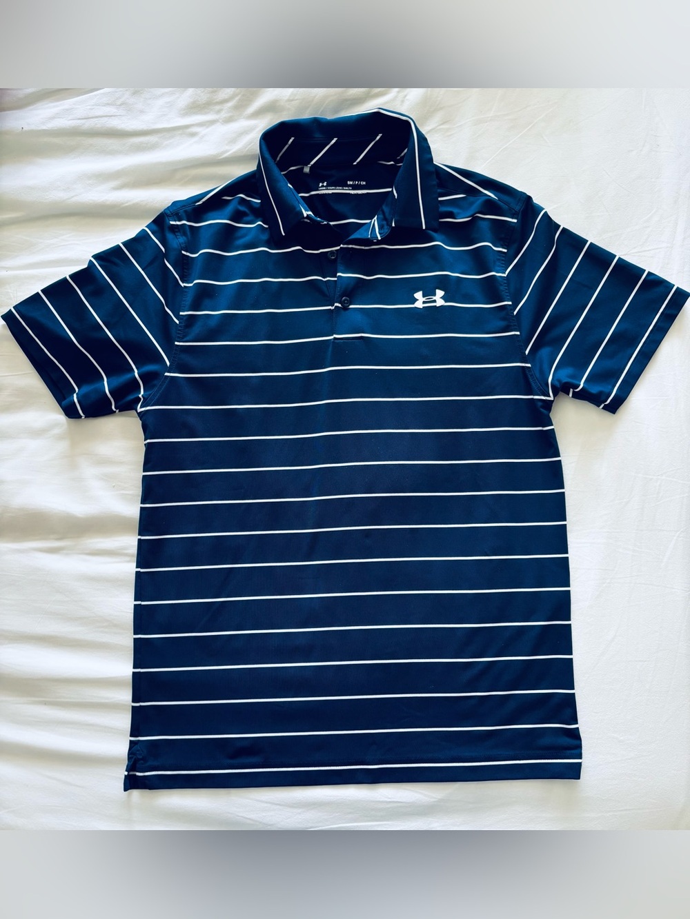 Under Armour Men’s Navy Stripe Performance Polo, NWOT!